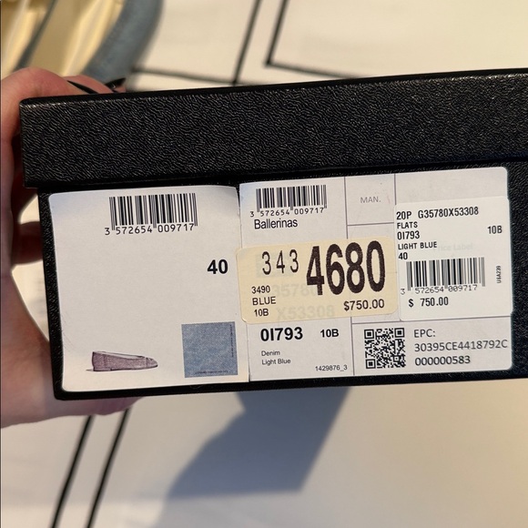 CHANEL Light Blue Denim Ballerina Flats - Picture 8 of 9